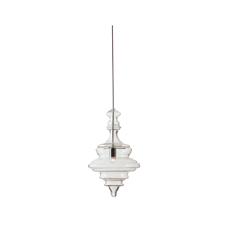 1-Light Chrome Single Pendant With A Clear Glass Shade