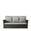 Terrasse 3 places tout temps de 172 cm (67,7 po), coussins gris, structure noire, fer robuste et imperméable pour une utilisation extérieure