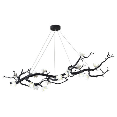Transitional 16-Light Ceramic Floral Chandelier 