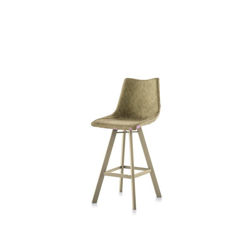 Filippone Upholstered Counter Stool with Metal Frame, Corda