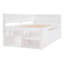 Lit de jour simple blanc avec tiroirs et tablettes fonctionnels pour un espace au fini gracieux-651983753-651983751