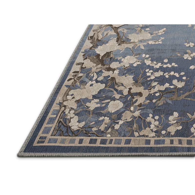 Machine Washable Gray Area Rug, Rectangle 8' x 12'