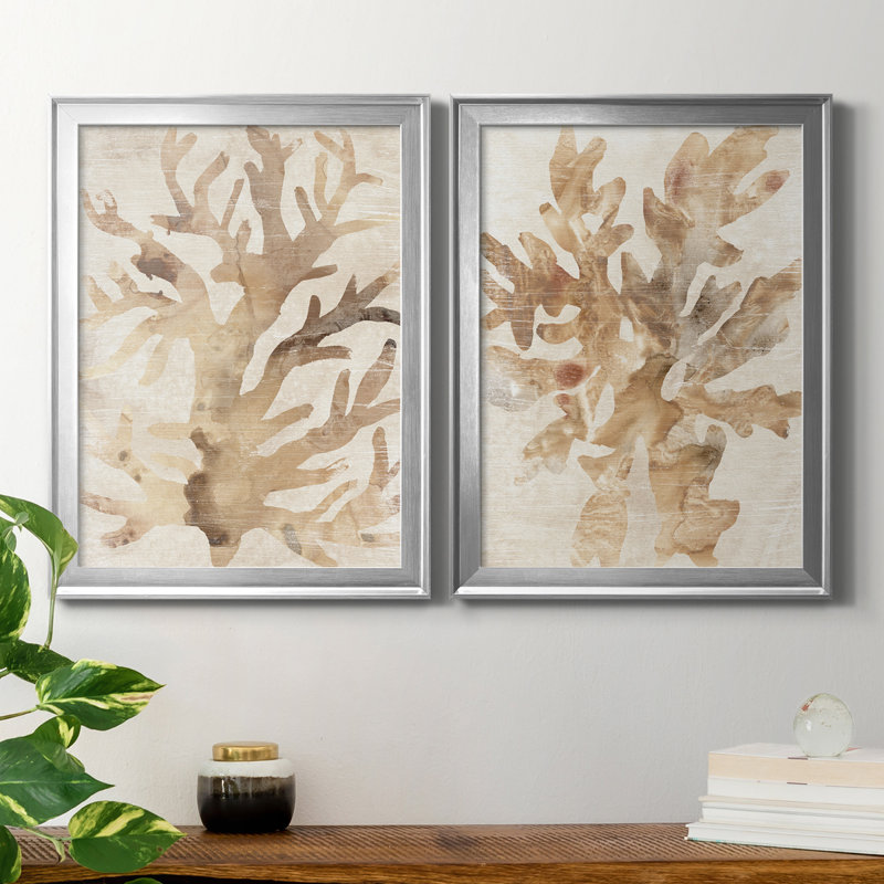 Parchment Coral III, reproduction encadrée de qualité supérieure - prête à être accrochée, H 42,5 po x l 61 po x P 1 po