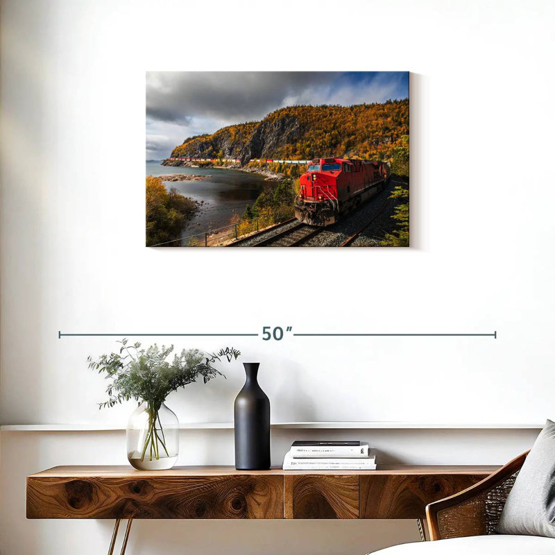Train de fret Mehar en automne, H 20 po x l 30 po