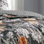 Ensemble de couvre-lit / couvre-lit en microfibre gris / noir / orange 3 pièces Helbah-584247232