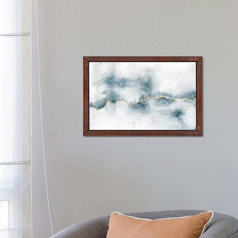 Golden Flow by Laura Marshall - Floater Frame Print on Canvas, 66.04 cm H x 45.72 cm W, Brown Framed