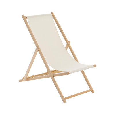 Harbour Housewares Folding Wooden Deck Chair - Black