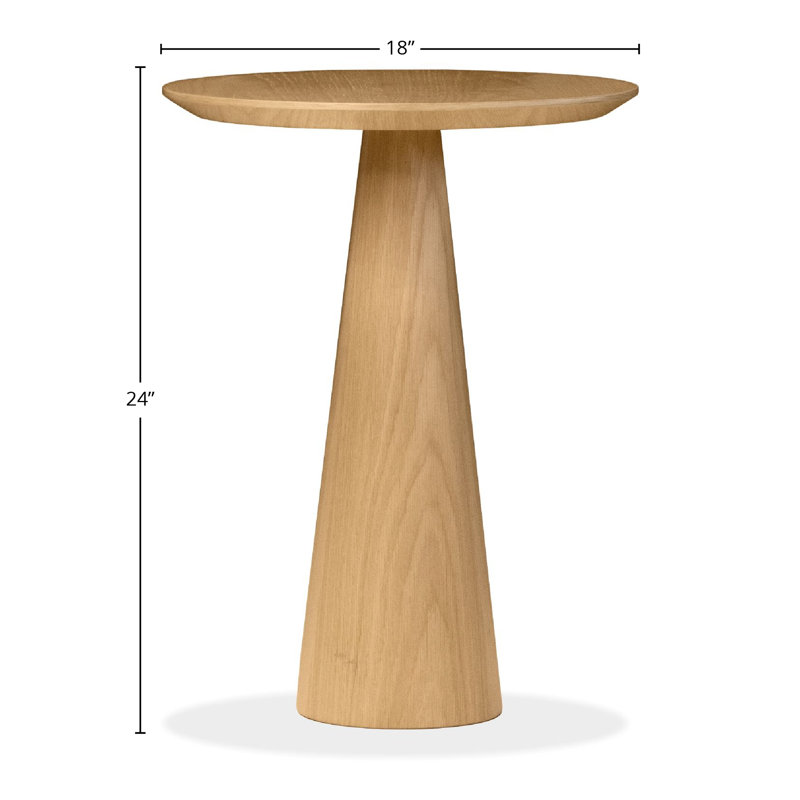 Tower Wood Tall End Table, White Oak, 24" H x 18" W x 18" D
