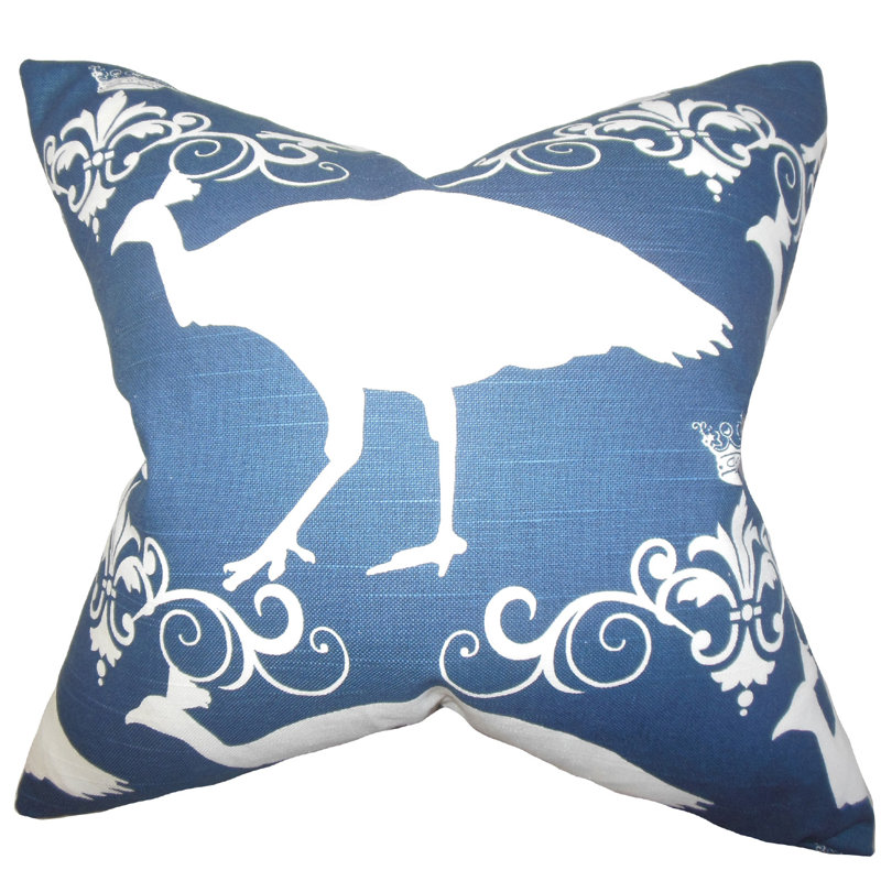 Coussin décoratif en coton Flannery, Bleu marine, 20 po x 20 po