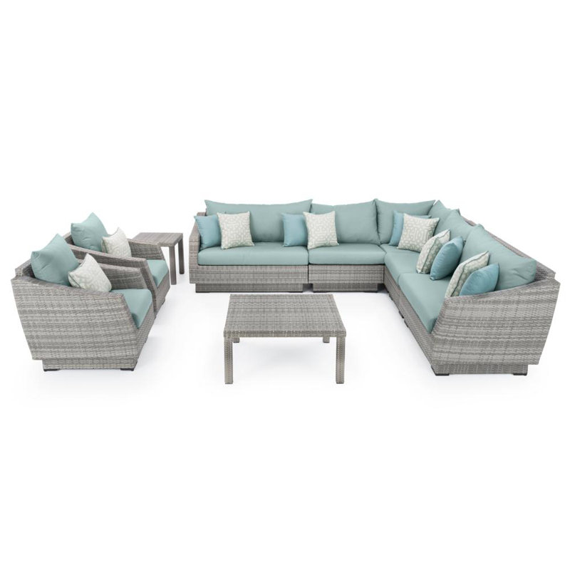 Ensemble de conversation modulaire avec coussins Sunbrella Fionnula, Toile spa Sunbrella®