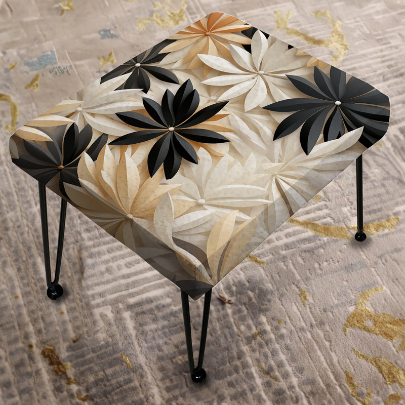 Repose-pieds blanc et noir minimaliste Serenity