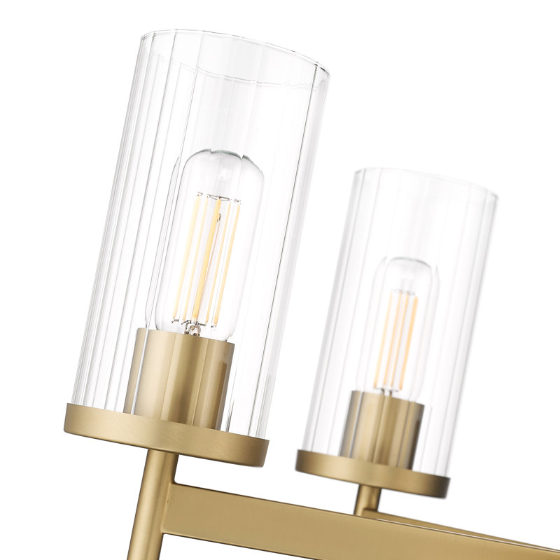 Bertelli 5-Light Dimmable Steel Cylinder Chandelier, Brushed Champagne Bronze