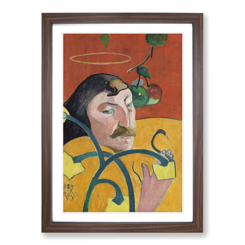 Self-Portrait Vol.2 by Paul Gauguin - Picture Frame Painting, Walnut Framed, 48cm H x 36cm W x 2cm D
