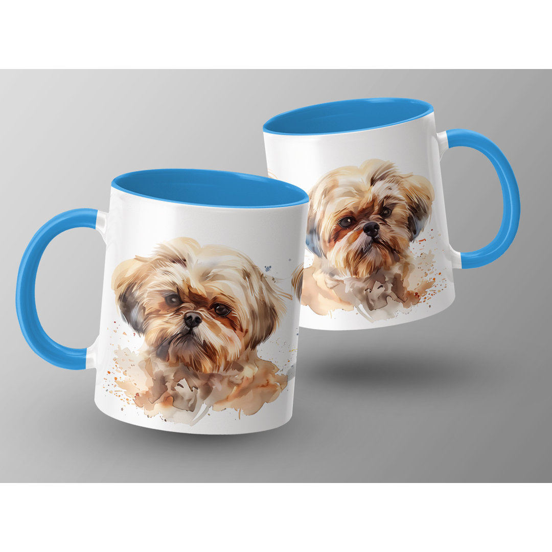 Adorable Shih Tzu Watercolor Design 11oz Coffee Mug