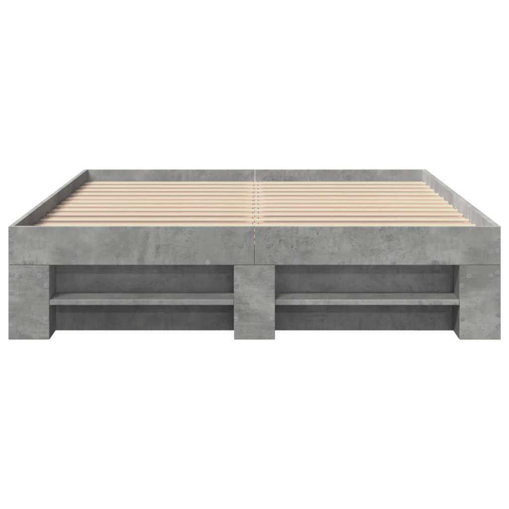 ClassicLiving Bed Frame Without Mattress Grey Sonoma 140X200 Cm Engineered Wood