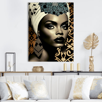 «Classy Portrait of Elegant African Lady X», reproduction sur toile