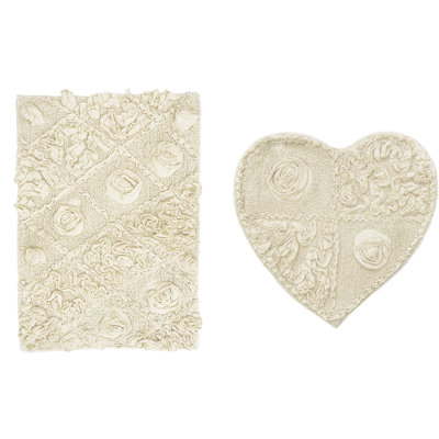 Schoenberger Heart and rectangle Shape Bath set (Set of 2)
