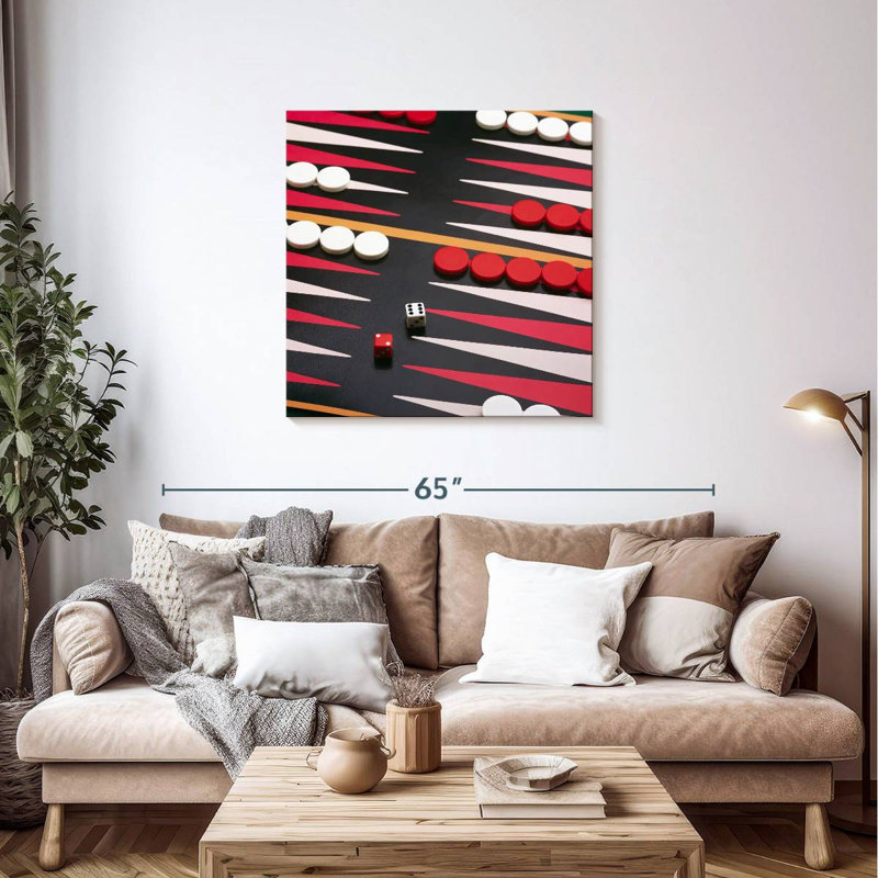 Senne Playing Backgammon, 36" H x 36" W