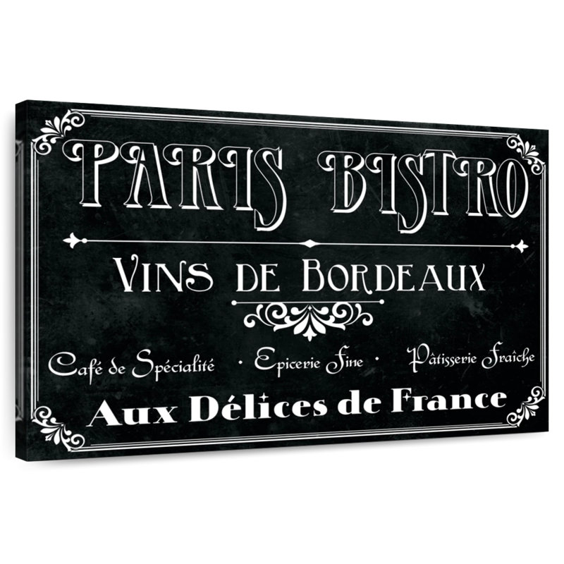 Plaque murale Paris Bistro, H 30 po x l 45 po
