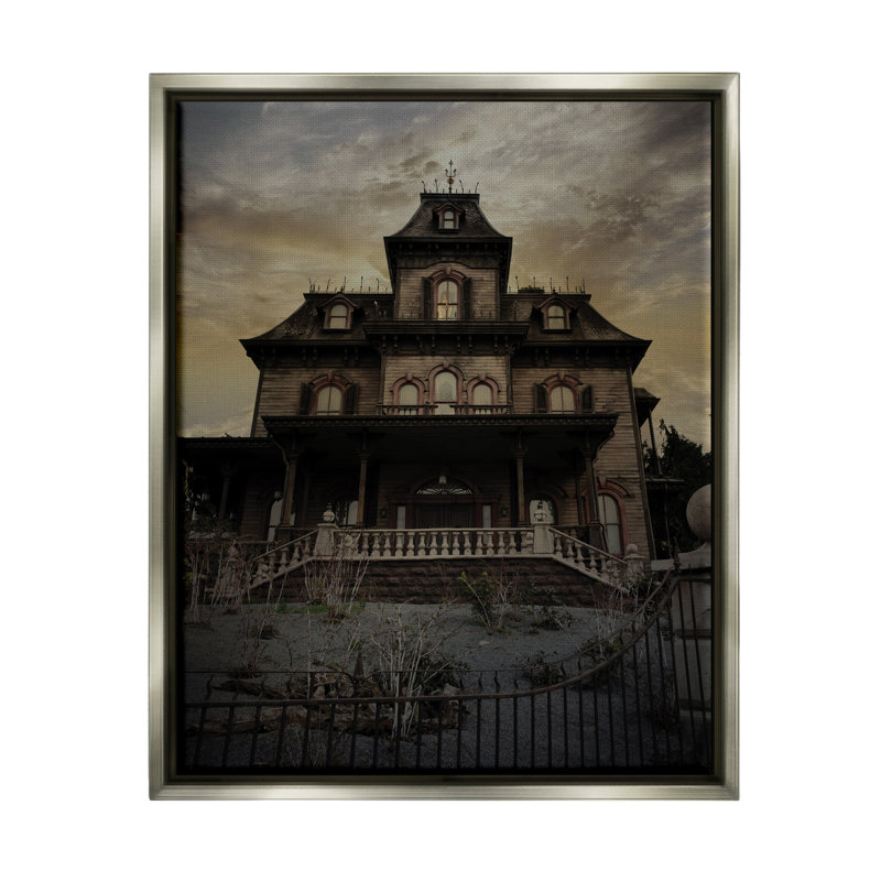 «Haunted House Landscape», impression encadrée sur bois, H 21 po x l 17 po x P 1,7 po, Cadre flottant gris lustré