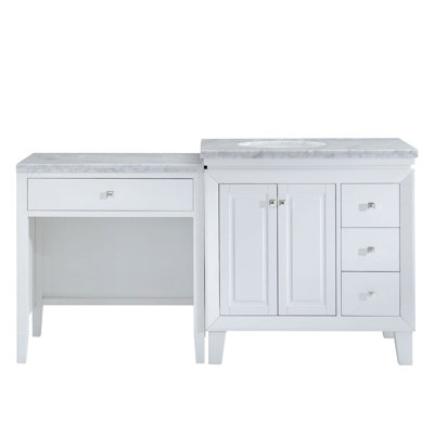 Pierceton 67'' Single Bathroom Vanity with Marble Top
