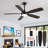 Modern LED Ceiling Fan With Light And Remote, 5-Blade, 6 Speeds, 3CCT, Dimmable, Reversible, Quiet, Black, 42 Inch