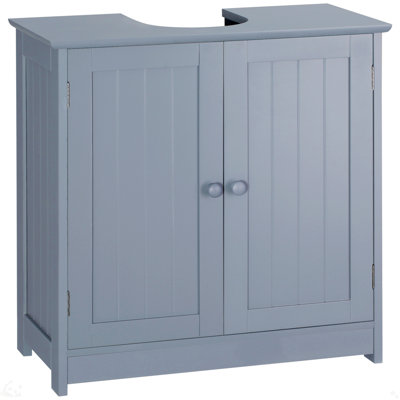 Armoire de salle de bain sous l'évier avec 2 portes et tablette