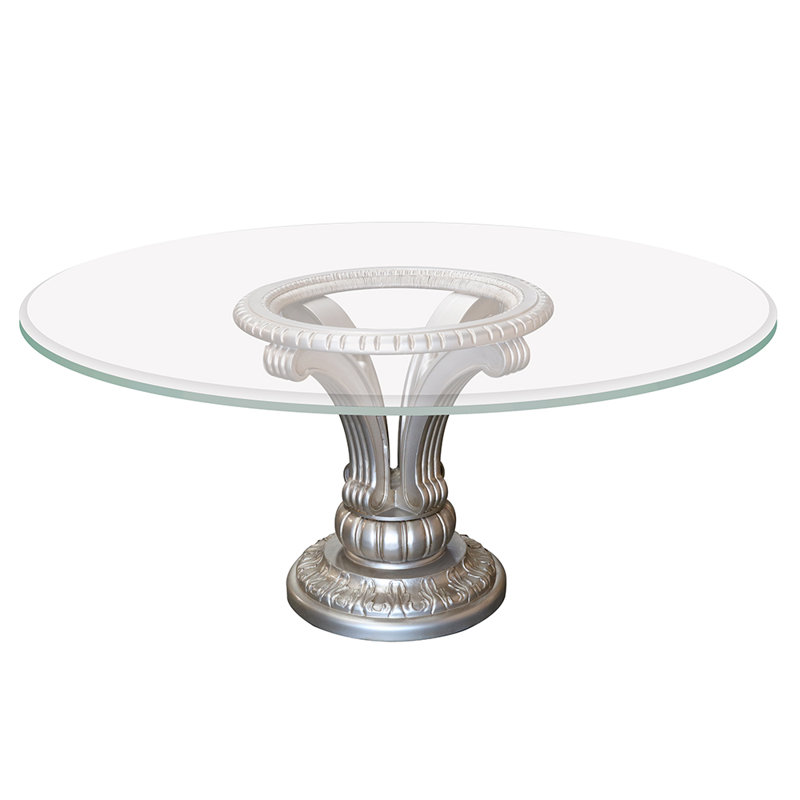 Dagnall Tulip Round Glass Top Dining Table