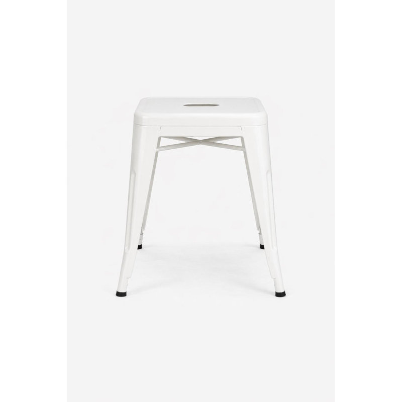 Tabouret d'appoint en métal Ron, Blanc