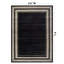 Tapis noir antidérapant à bordure rayée lavable à la machine-36957599