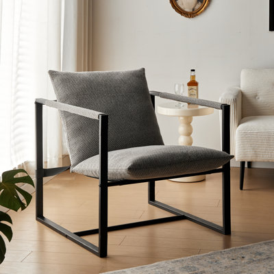 Chaise d'appoint rembourrée en lin