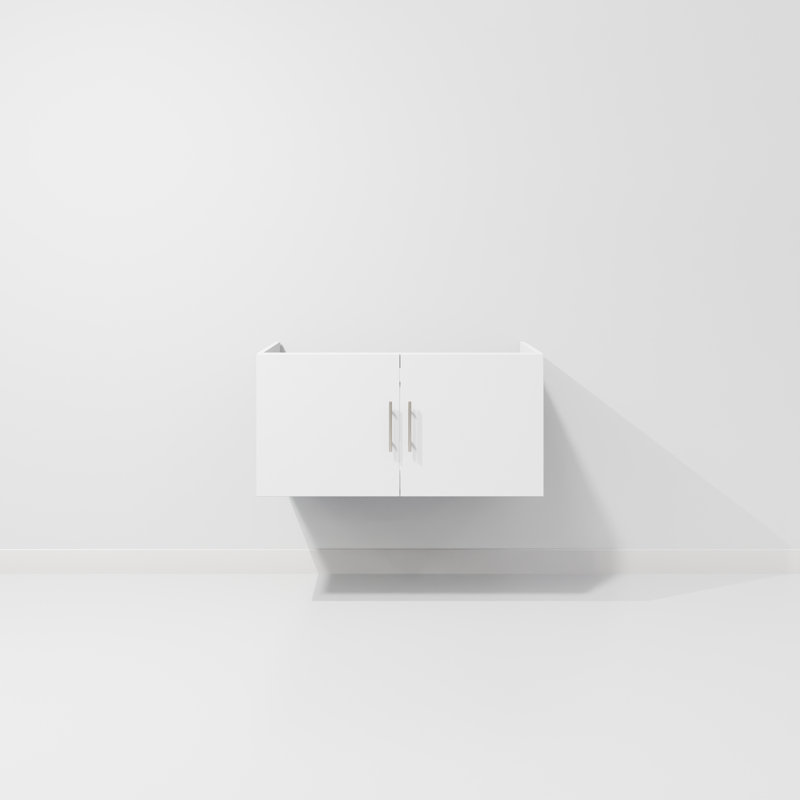 Meuble-lavabo simple l 36 po x P 22 po Geneva, Blanc lustré