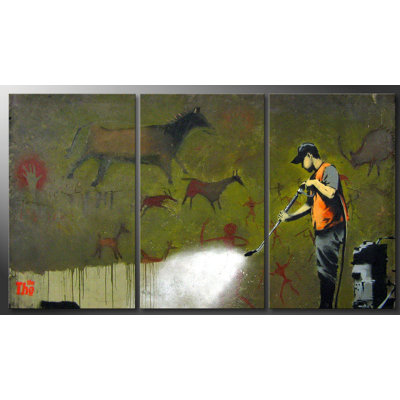 Banksy - 3 Piece Print on Canvas