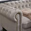 Canapé Chesterfield en tissu de lin