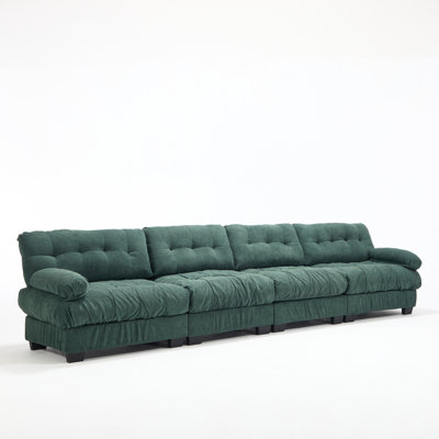 Spacious 4 Seat Sectionals, Wood Frame Modern Deep Seat For Home