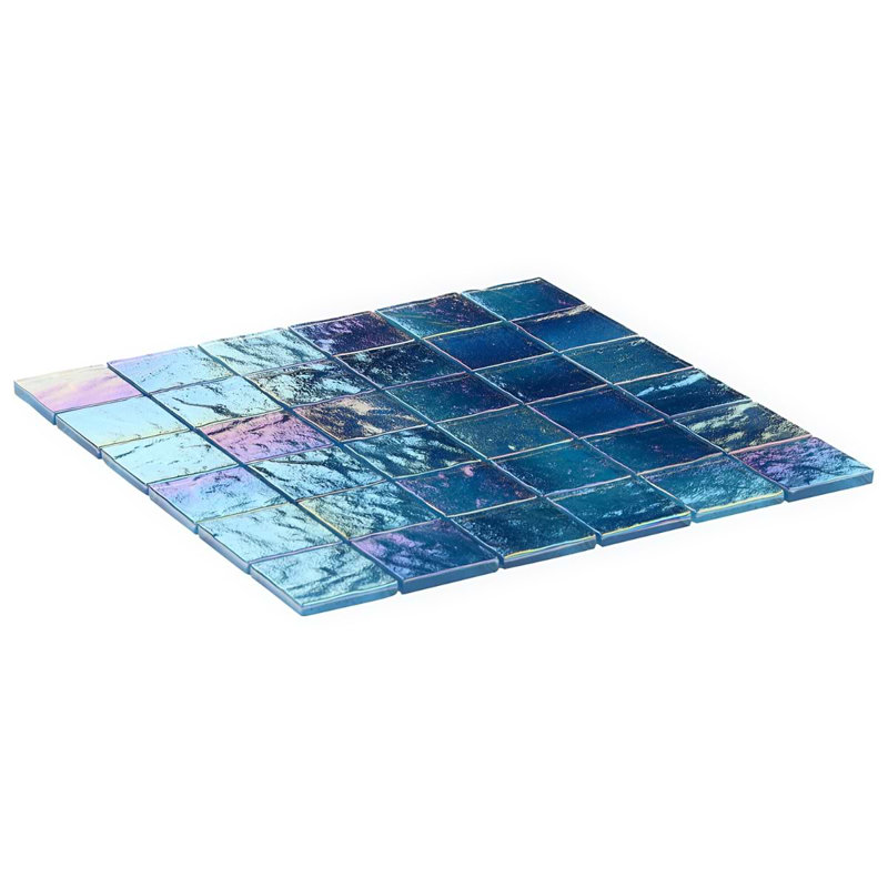 Splash 2X2 Polished Glass Mosaic Tile, Tropical Blue