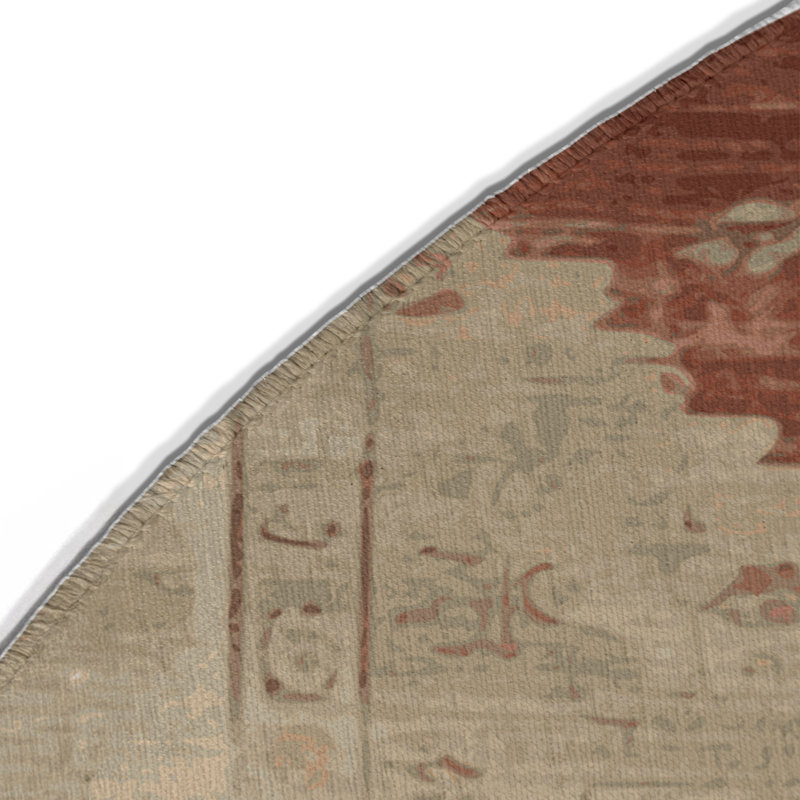 Tapis intérieur et extérieur brun Overdyed, Rond 5 pi