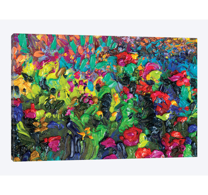 « dc 046 » par iris scott abstracts, impression sur toile, H 40 po x l 60 po x P 1,5 po, Toile avec cadre noir, Pas de tapis