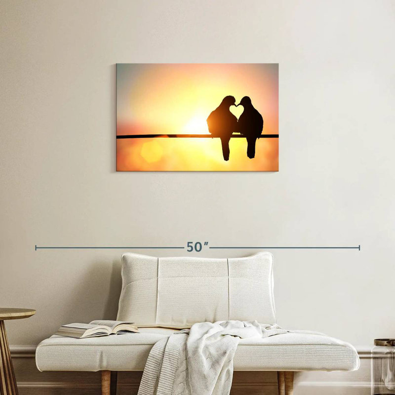 Silhouette de Hardie Love Birds, H 20 po x l 30 po