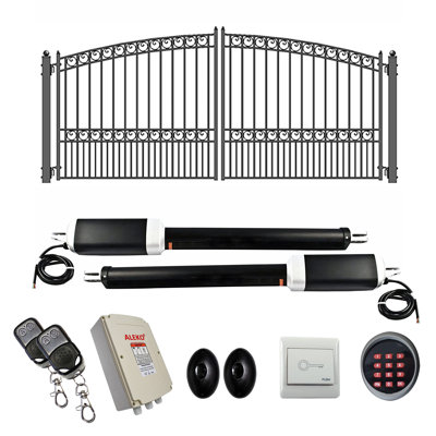 Automated Steel Dual Swing Driveway Gate and Gate Opener Complete Kit – PARIS Style