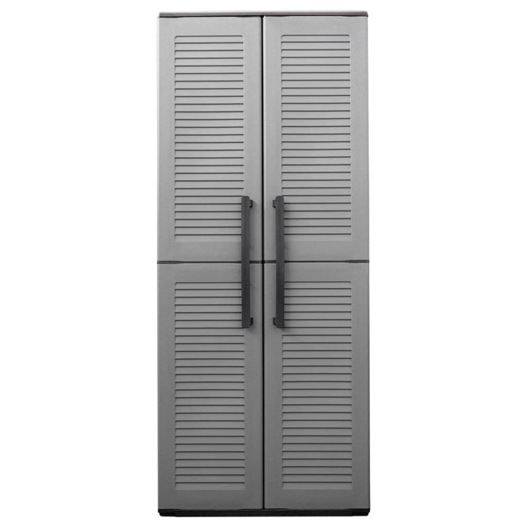 Vidaxl Garden Storage Cabinet Gray And Black 26.8" x 14.6" x 64.2"