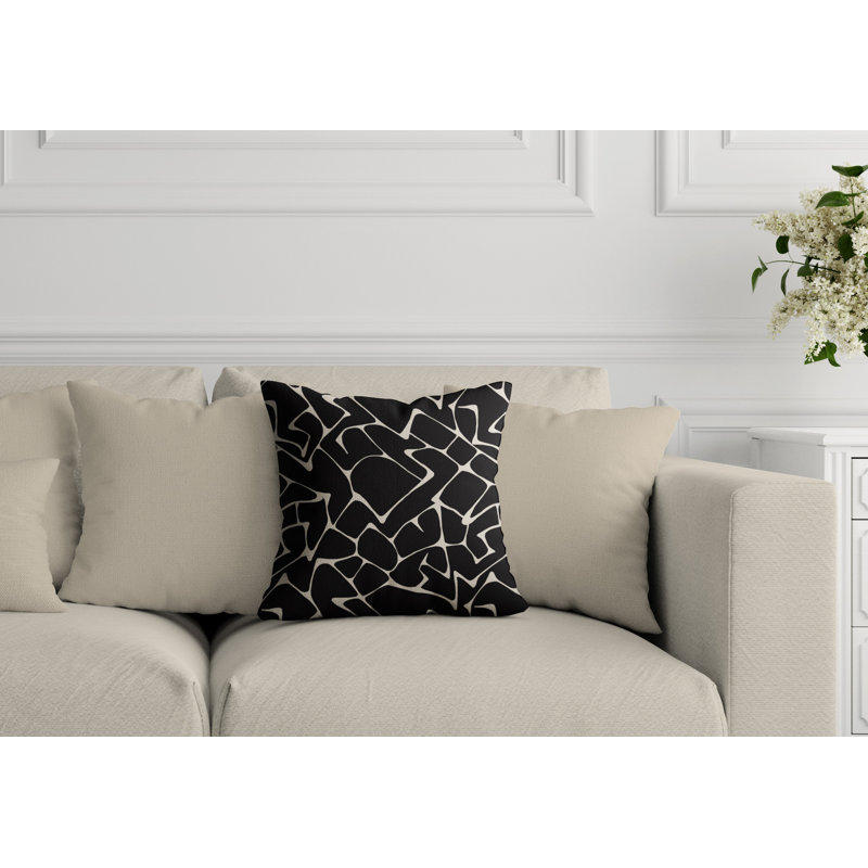 Housse de coussin d'extérieur Huxley, L 15 po x H 15 po, Noir