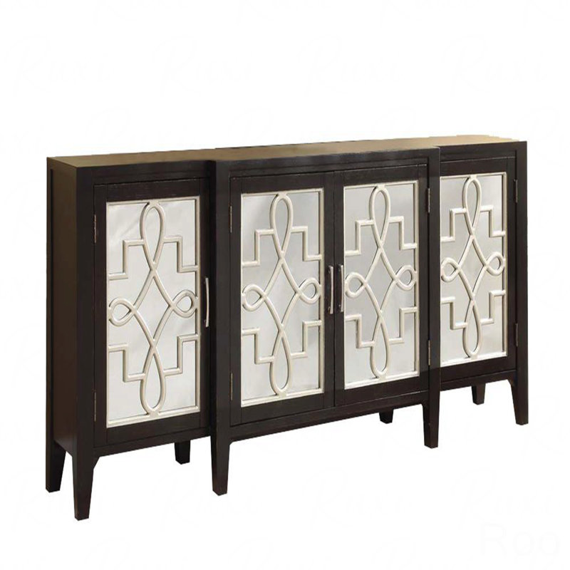 Armoire console au fini noir antique