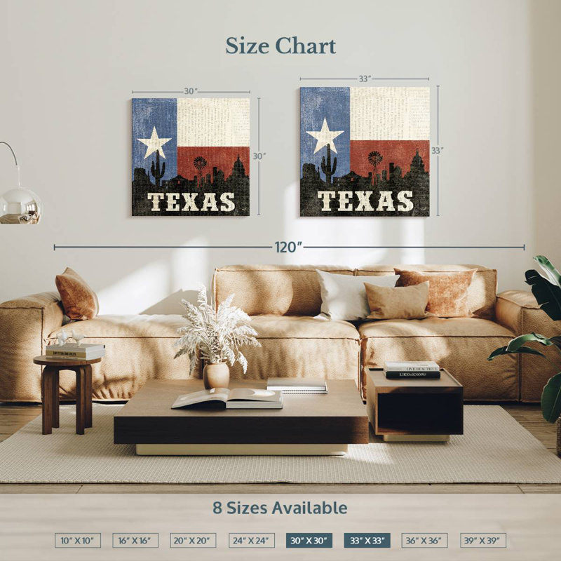 Borges Texas, 30" H x 30" W