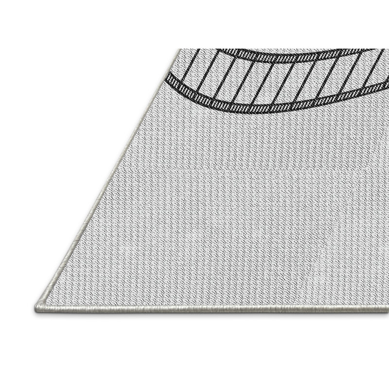 Tapis zone gris clair à motifs, Rectangle 8 pi x 10 pi