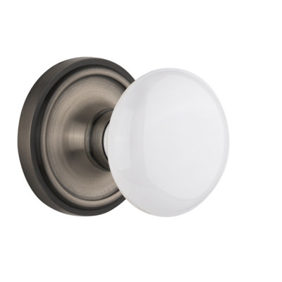 Classic Rosette with White Porcelain Door Knob