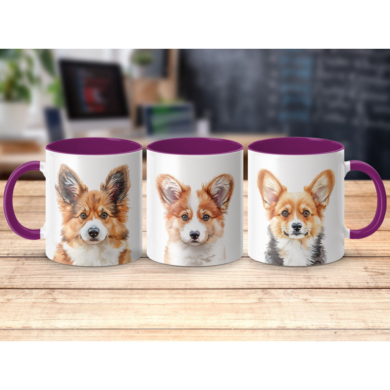 Ceramic Coffee Mug, 2, Purple