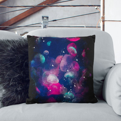 Many Jellyfish Paint Splash Cushion with Filling