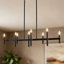 Suspension linéaire à 8 lumières avec variateur, style bougie, pour îlot de cuisine, salle à manger et salon.-348697450