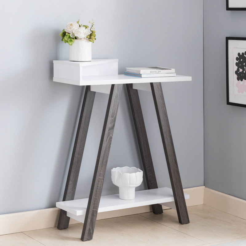Rectangle Writing Desk,Computer Desk,Home Office Desk,Small Desk, White, Gray